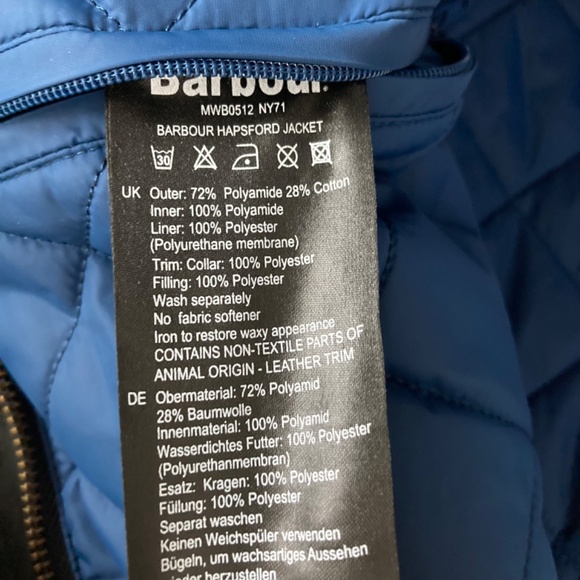 Barbour Dark Blue Raincoat - Picture 10 of 13